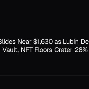 Ethereum Slides Near $1,630 as Lubin Defends $259M DAI Vault, NFT Floors Crater 28%