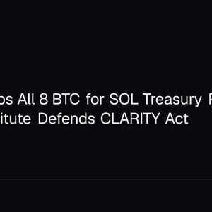 enish Dumps All 8 BTC for SOL Treasury Push as Solana Institute Defends CLARITY Act